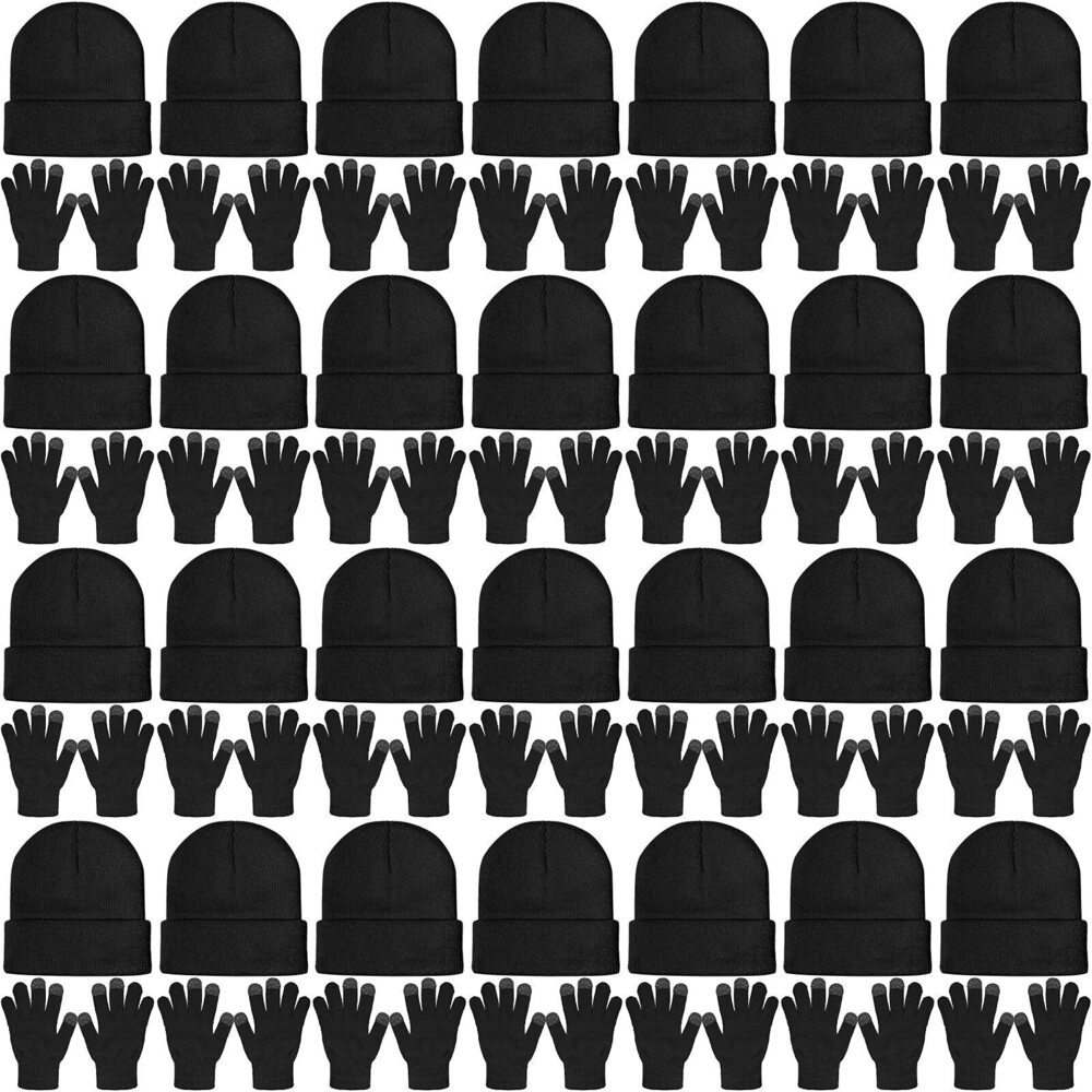 3054 56 Pieces Bulk Winter Hats Winter Beanies Touchscreen Gloves Combo